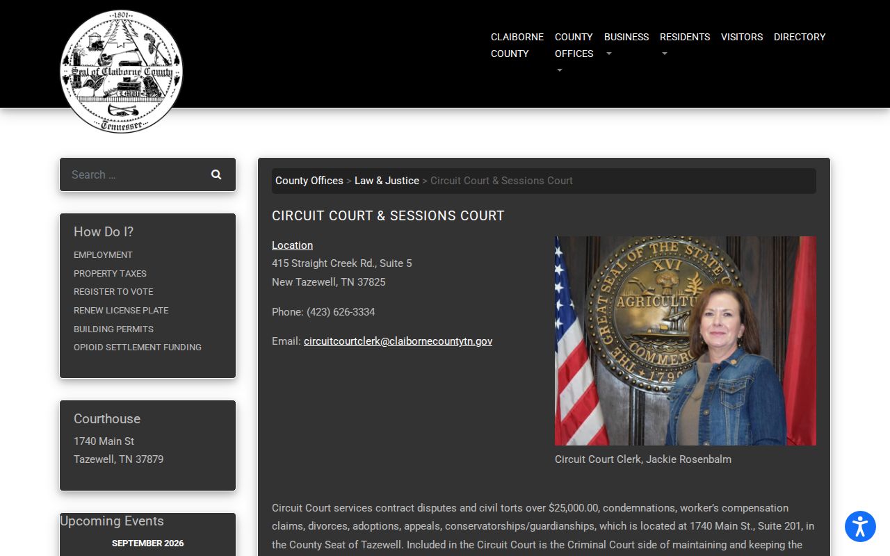Claiborne County bench warrants, General Sessions court jurisdiction text